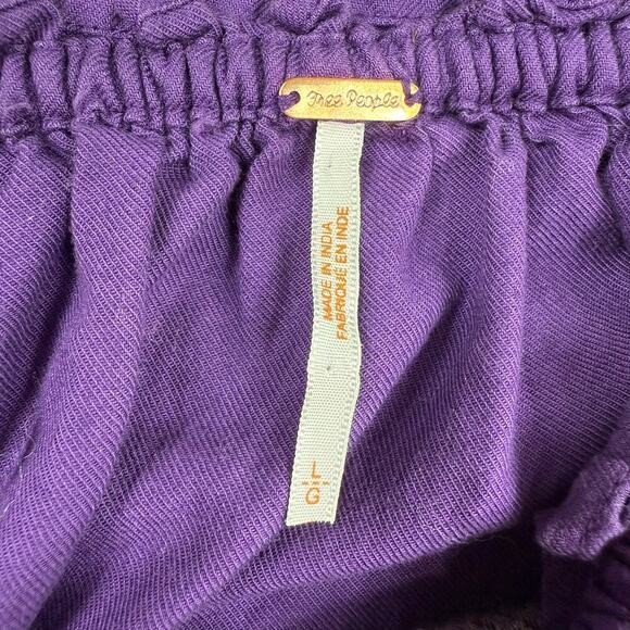 Free People Fleur Shift Off Shoulder Dress Large Lavender Floral Embroidered - Picture 6 of 10